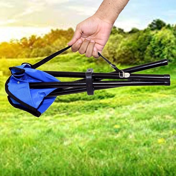 Image of 4 Leg Fordable Camping Stool - Fordable Stool Portable Travel Chair Fou