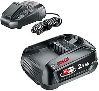 Bosch Home and Garden Battery Pack PBA 18V (battery 2.5 Ah W-B, 18 Volt System, in carton packaging) & Home and Garden Charger AL 1830 CV (18 Volt System, in carton packaging)
