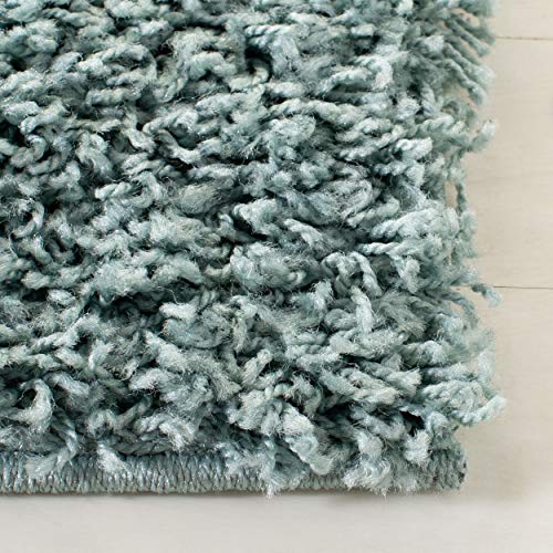 SAFAVIEH Area Rug 8x10 - Athens Shag Collection - Large - Seafoam, Non-Shedding & Easy to Clean, Ideal for Living Room, Bedroom, Dining Space (SGA119D) - Image 3