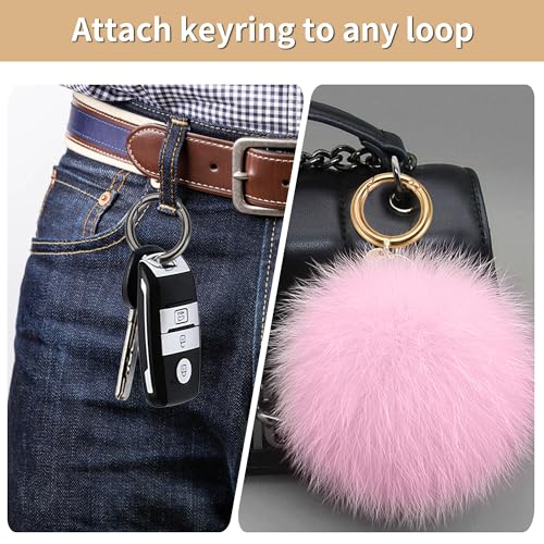 Image of Gkeygo Key Ring Clip, 1 Inch Keychain Rings, 8 Pack Round Carabiner Clip for Keys, Buckle, Bags, Purses - Key Chain Hooks Replacement Keychains Lanyard DIY Crafts - Black, Gold