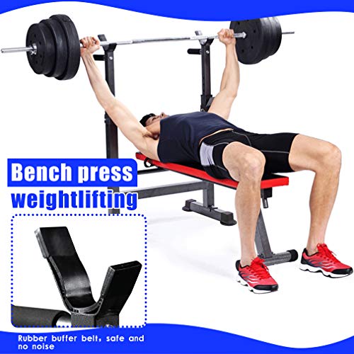 Adjustable Weight Bench Workout Bench for Full Body Exercise Olympic Weight Bench Folding Barbell Rack Stand
