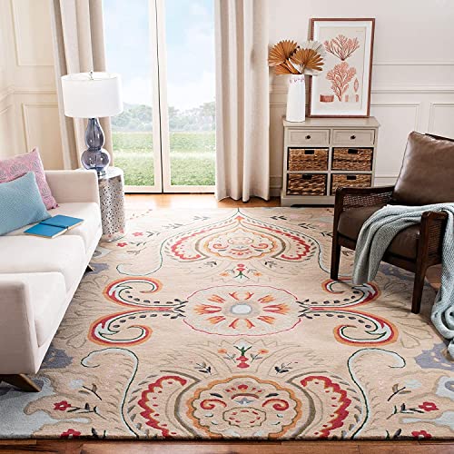 Image of Carpet Mahal Handmade Handwoven Tufted Made of 100% Soft Blended Wool Export Quality Carpets with 1 Inch Thickness (5x8 Feet) Color Multi
