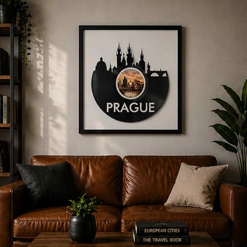 Art mural en vinyle Prague cadre pour mur vide - 2