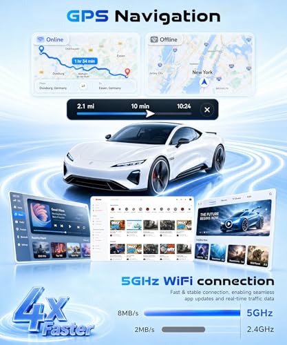 Image of 8 CORE 6G+128G Car Radio Stereo for Honda Accord 8th 2008-2013 with Wireless CarPlay Android Auto, 10.1 Inch 1280 * 720P IPS Touch Screen Android 15 GPS 5Ghz-WiFi Bluetooth 32-Band DSP SWC AHD Camera