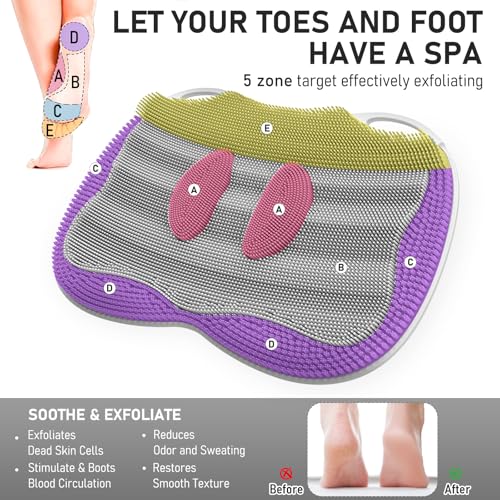 Mabnuby Shower Foot Scrubber Mat in Shower, XL Silicone 3D Feet Bath Washer - image 4