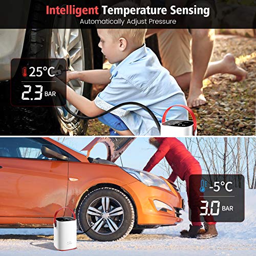 image for UNIWA Air Compressor Portable Tire Inflator, 12V DC Air Pump for Car T