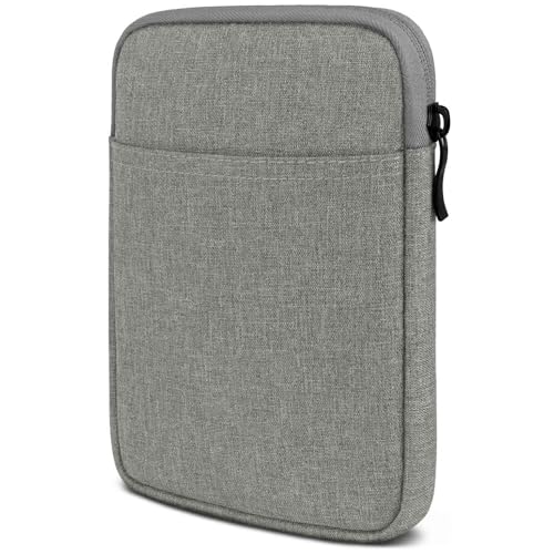 moex Funda para Amazon Kindle Paperwhite 4 – Funda con compartimento para accesorios, funda para lector de libros electrónicos minimalista con cremallera, resistente al agua, color gris
