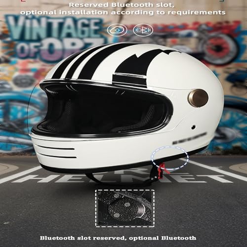 Casco integral retro de crucero, casco de motocicleta para hombres y mujeres, casco de seguridad para las cuatro estaciones, casco unisex, se puede abrir, certificación ECE modular G,L=57-58CM - imagen 4