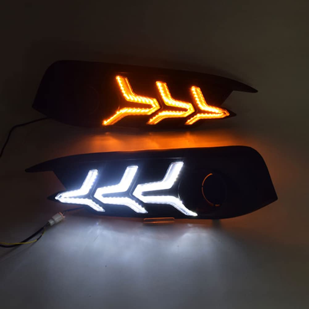 Paraurti anteriore per auto Fendinebbia Luce di marcia diurna DRL con indicatori di direzione gialli, per Honda Civic 11a generazione 2021+