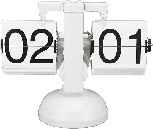 Miniatura 5 de Reloj con tapa de gran número, retro, funciona con pilas, acero inoxidable 304, página blanca, 24 horas, diseño mecánico minimalista, fácil ajuste,