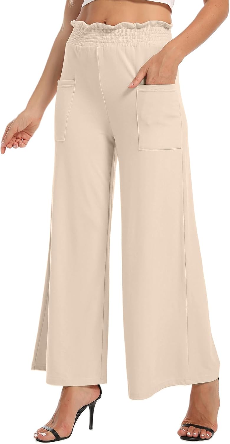 sandbank Wide Leg Pants for Women High Waist Palazzo Pants 2024 Long Dress Pants Trousers with Pockets - Image 2
