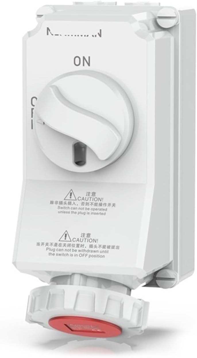 Reefer Container Waterproof Mechanical Interlock Switch with Socket TYP-5792 32A 400V IP67 Mechanical 1Pcs New