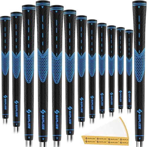 Image of SAPLIZE 13 Golf Grips and 15 Tapes Included CC01 Series, Blue Standard