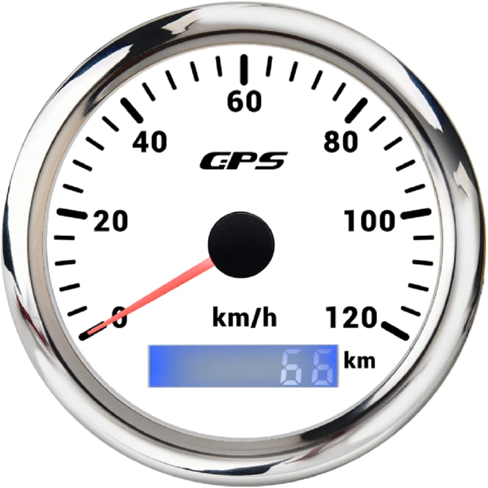 ELING 85mm GPS Speedometer 0-120km/h with GPS Antenna with 7 Colors Backlight for Truck RV Vessels (0-120km/h WS) — image 1