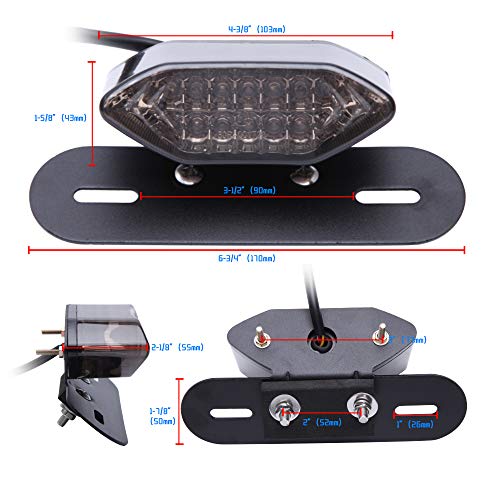 Image of DREAMIZER Waterproof Square Trailer Lights kit, ABS Red Brake Stop Tail Running License LED Light Lamp Compatible With Sportster 883 1986-2020
