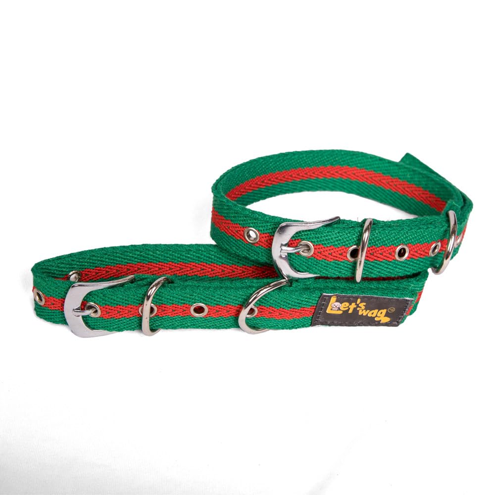 Let’s Wag Premium Fabric Buckle Collar Green and Red (B0C9QFY9KW) Amazon Price History, Amazon Price Tracker