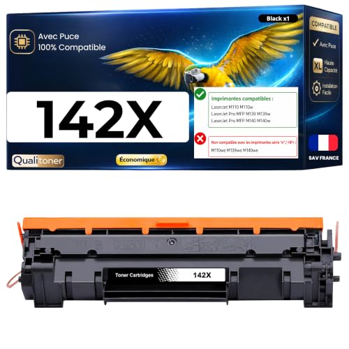 Toner W1420X noir pour HP LaserJet M110w M140w, cartouche 142X haute capacité avec puce de 1500 pages