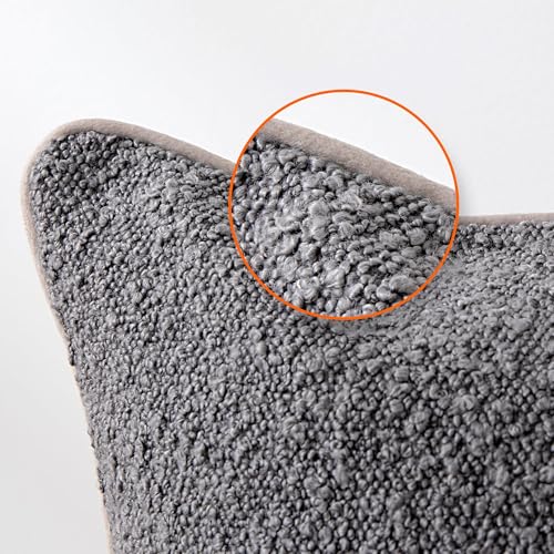 Image of Amazon Basics Boucle Throw Pillow Covers for Couch, Living Room, Home Decor with Hidden Zipper, Grey, 16x16in, Pack of 2