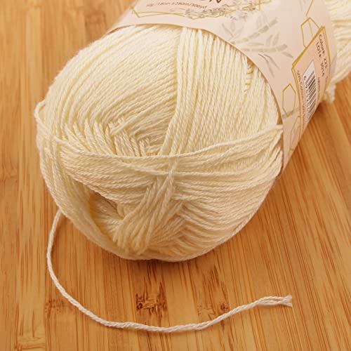 JubileeYarn Baby Soft Bamboo Cotton Yarn - 50g/Skein - Almond Milk - 4 Skeins by BambooMN - Image 3