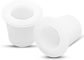 2Pcs Patio Table Umbrella Hole Ring Plug, Pool Umbrella Sleeve Stabilizer Cone Wedge, Silicone Umbrella Table Ring Hole Insert for 2-2.5 Inch Table Hole or 1.5 Inch Pool Umbrella Adapter (White)