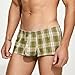 Wayonge Mens Boxers Underwear Low Rise Cotton Boxer Shorts - Fashionable Checked Home Shorts (green,Large)