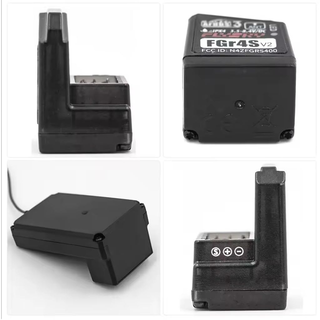 FGr4S V2 2.4G 4CH Receptor 3.5-8.4V AFHDS 3 PWM/PPM/i.Bus Salida para RC Coche Barco Control Remoto Compatible con Transmisor Flysky