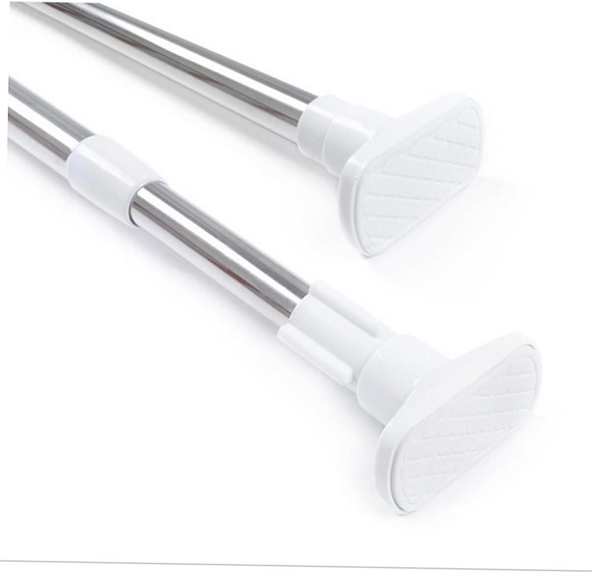 ABOOFAN Stainless Steel Curtain Rod Range Spring Loaded Corner Window Non-slip Heads