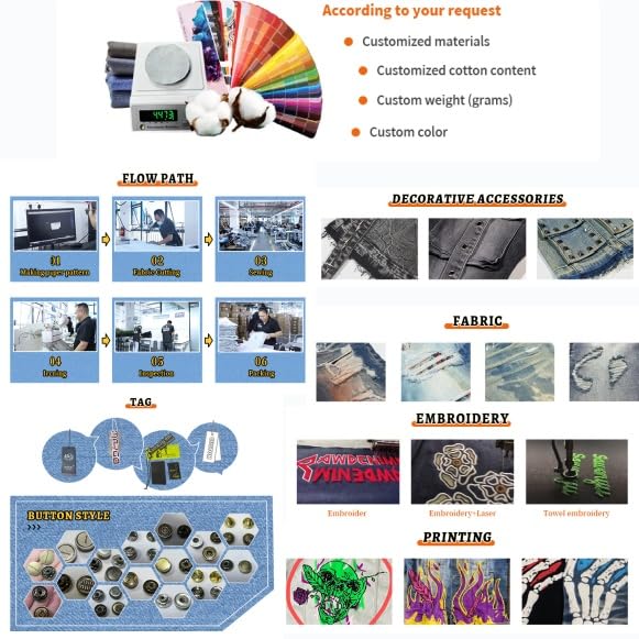 Men's Slim-fit Mid-Rise Denim Jeans Distressed Tie-dye Stacked Pants Retro Hip-hop Men's Jeans4