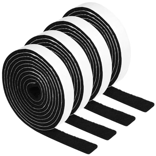 COMNICO 4 rollos de tira de fieltro con respaldo adhesivo, cinta de fieltro antideslizante y cortable, almohadillas autoadhesivas para proteger superficies de muebles, suelos de madera dura, sillas