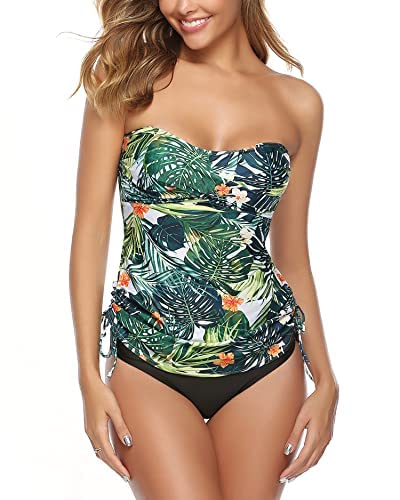Sykooria Tankini Damen Bademode Hawaii Blume Zweiteiliger Badeanzug Push up...