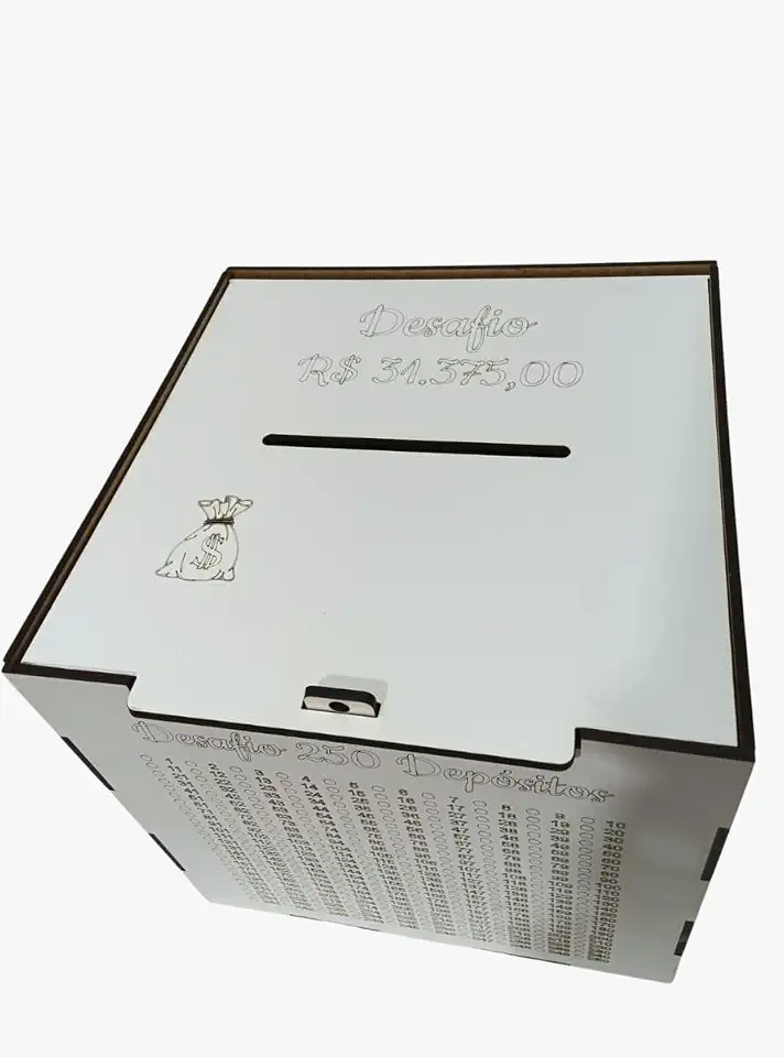 Caixa MDF Branco Desafio dos 250 Depósitos