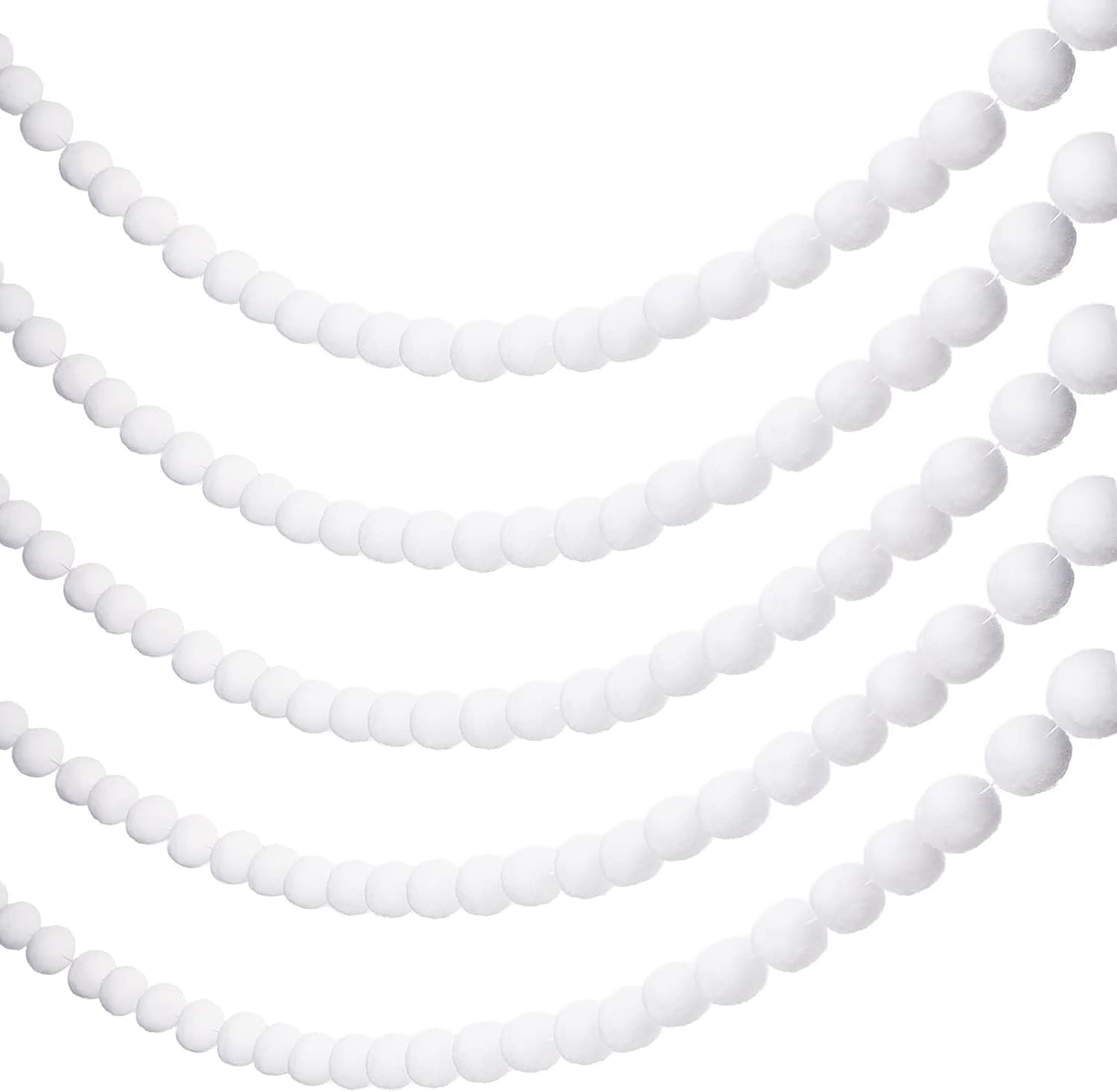3 bolas de fieltro blanco para guirnalda navideña WILLBOND