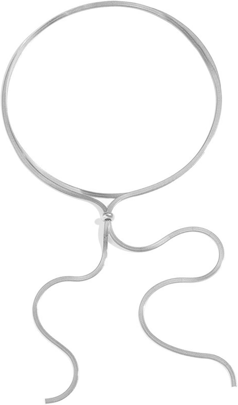 GIGB PBDK Chunky Gold Choker Necklace for Women,Trendy Silver Statement Necklace Long Snake Chain Drop Necklace,Charm Prom Body Jewelry Accessories Gifts - Image 7