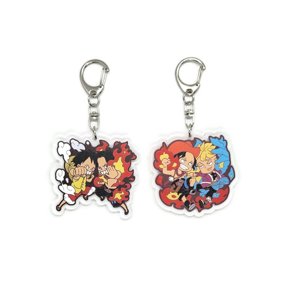 Inc. - Set of 2 One Piec OP Acrylic Keychain Monkey D. Luffy, Portgas D. Ace, Marco The Phoenix v1