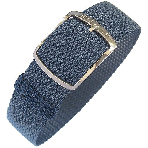 Preisvergleich Produktbild Eulit Kristall 18 mm blau gewebtes geflochten Nylon Perlon Deutschen Uhrenarmband