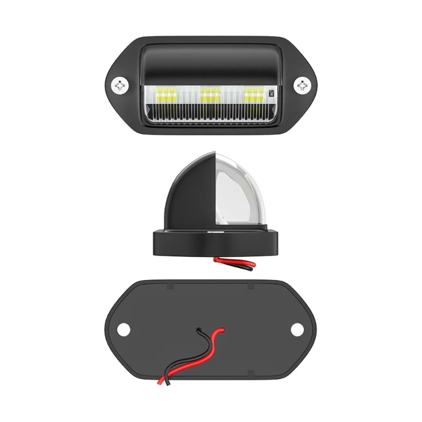 4 Pezzi Luci Targa Per Camion Auto 12-24 V 6 LED Universale Impermeabile Fanale Posteriore Per Camion Lampada Targa Lampadine Bianche LED Luci targa