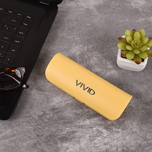 Image of VIVID Vision Unisex Adult Eyewear Specs Case Cover | Screw Driver | Free Cloth | Protect Eye Glasses | Plastic | Spectacles | Cases | AP-394 | 3 IN 1 | Lemon