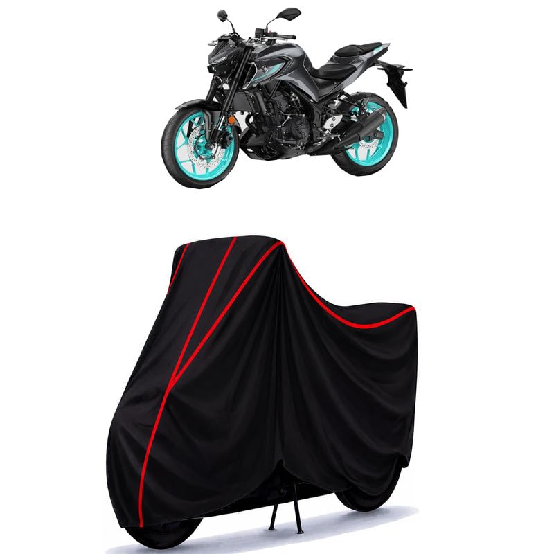 Image of MT 09 Water Resistant Bike Cover for All Motorcycles & Scooters | Heavy Duty Premium Taffeta Fabric | UV Protection, Dustproof, Scratchproof | All Weather Two Wheeler Body Cover with Elastic Bottom