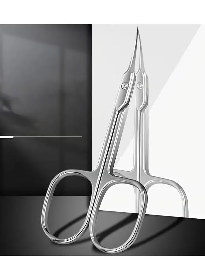 ORiTi Manicure Scissors Cuticle Regrowth Cut Curved Tip Nail Pedicure Grooming