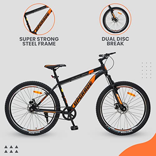 Image of UPGRADE Cycle PRO 1.9 with Disc Brake, Front Suspension and Single Speed Cycle (Black /Orange)