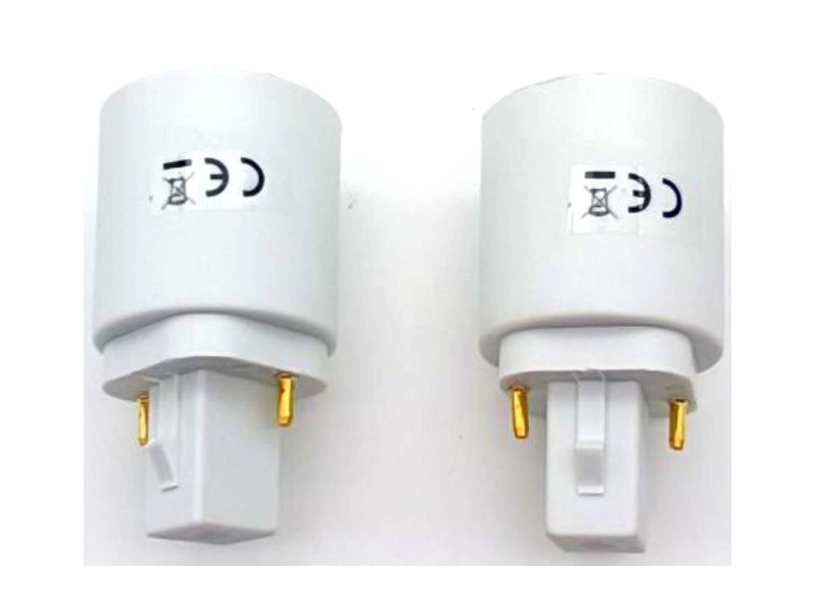 prometeo electronics Set 2 adattatori da G24 a E27 convertitore per Lampadine Led - Kit modifica plafoniere E27