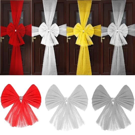 AKA Extra Large Christmas Door Bow Window Traditional Xmas Wedding Decoration Bow (Silver)