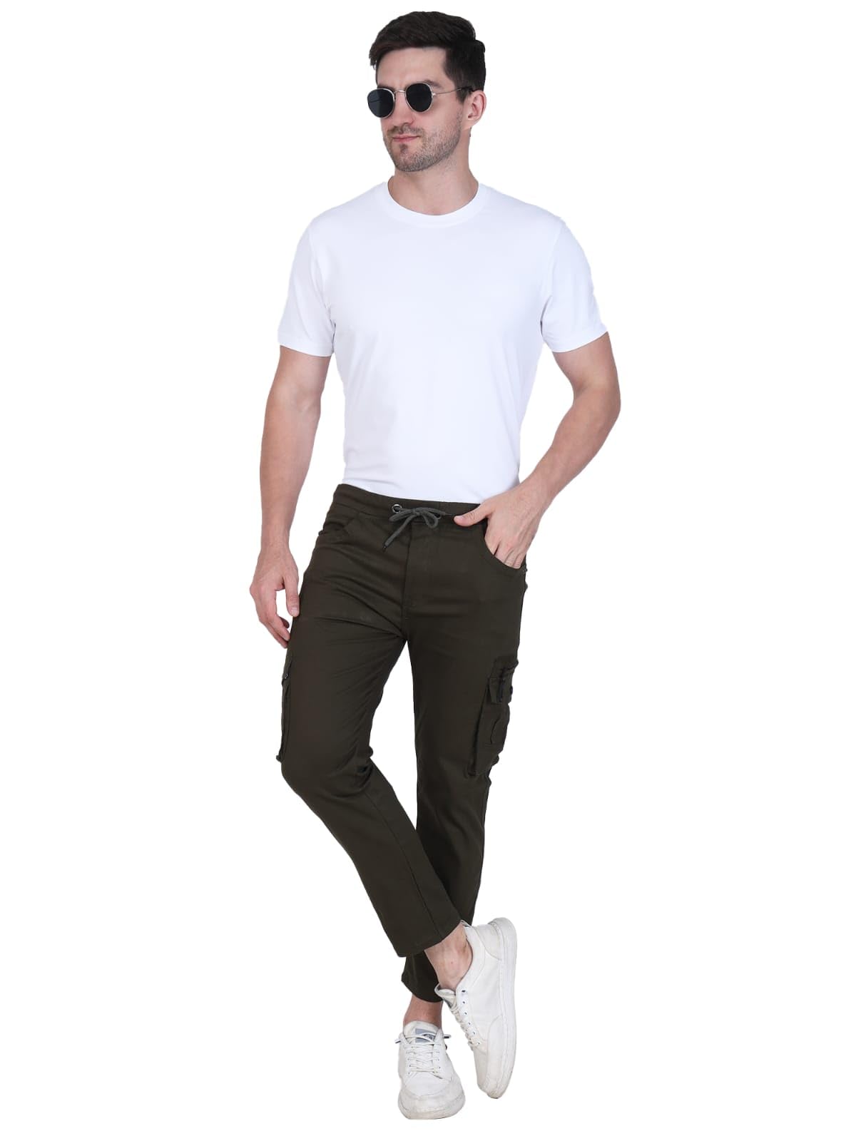 Men's Cargo Pants with Pockets, Cotton Joggers, 6 Pocket Casual Trousers, Track Pants for Office and Parties, Comfortable-picture-43