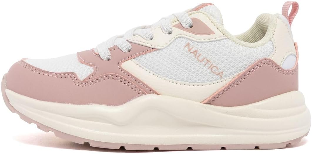 Nautica Girls’ Sneakers, Athletic Walking Shoes for Play and Everyday Wear, Comfortable Casual Toddler and Youth Bungee and Lace-Up - Image 2