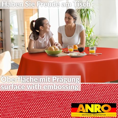 ANRO Oilcloth Tablecloth Washable Outdoor Indoor Oval 180 x 140 cm Cut Edge Red, Cutting Edge, 70.9 x 55.1 inch (Oval) - Image 3