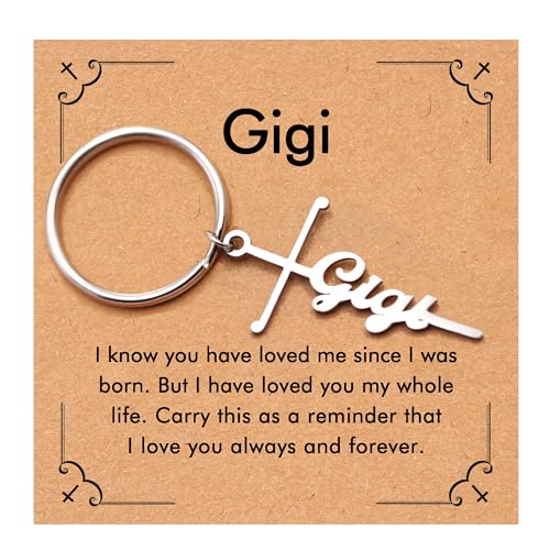 RZKING Gigi Gifts for Grandma, Gigi Cross Keychain Christian Birthday