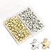 400 Pcs Star Shape Spacer Beads Star Buttons for Crafts Large Hole Star Loose Beads Star Spacer Beads Jewelry Charm Loose Beads for DIY Bracelet Necklace Jewelry Crafts Making (Gold, Silver)