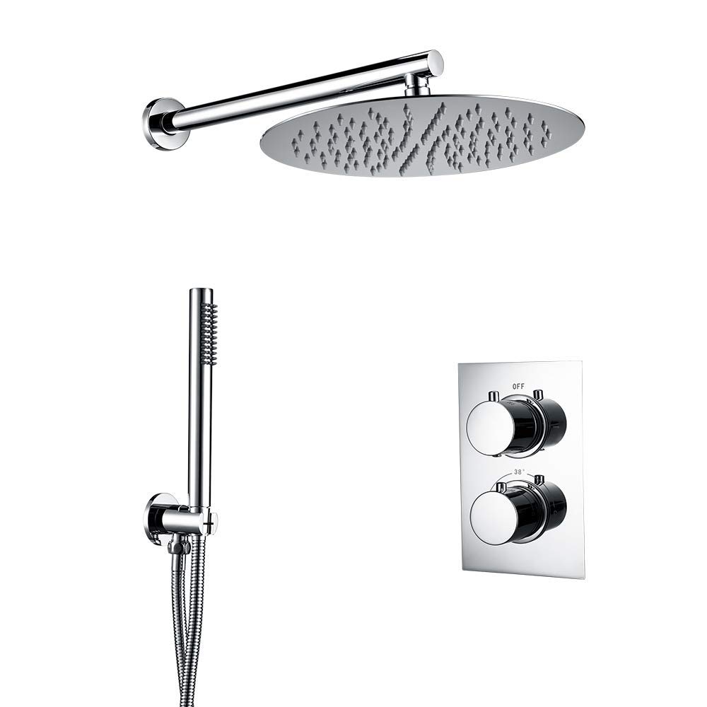 Robinet douche pluie encastrable laiton mitigeur bain avec inverseur et douchette à main