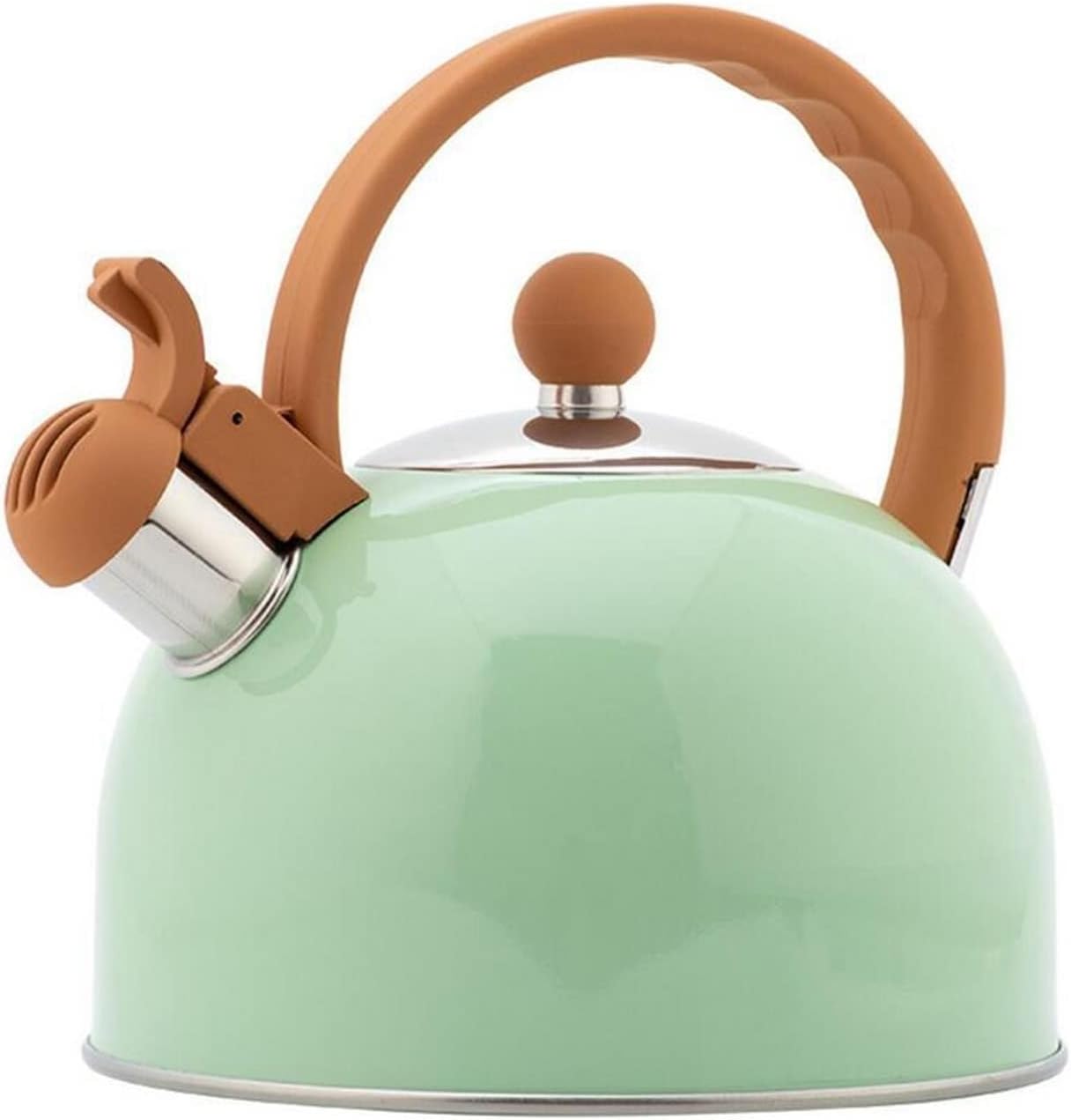 Coffeemaker Pots, Green 2.5L Stainless Steel Whistle Teapot, Kettle, Coffee Pot, Teapot