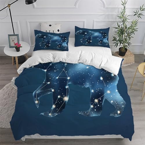 Parure de couette constellation 260x220 microfibre anti-plis pour lit